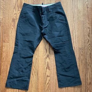 DSquared2 Black Cotton Silk Blend Cropped Pants  Sz 42